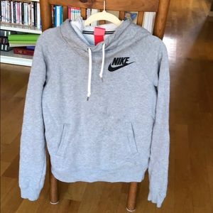 Grey Nike Cowl Neck Fleece Hoodie